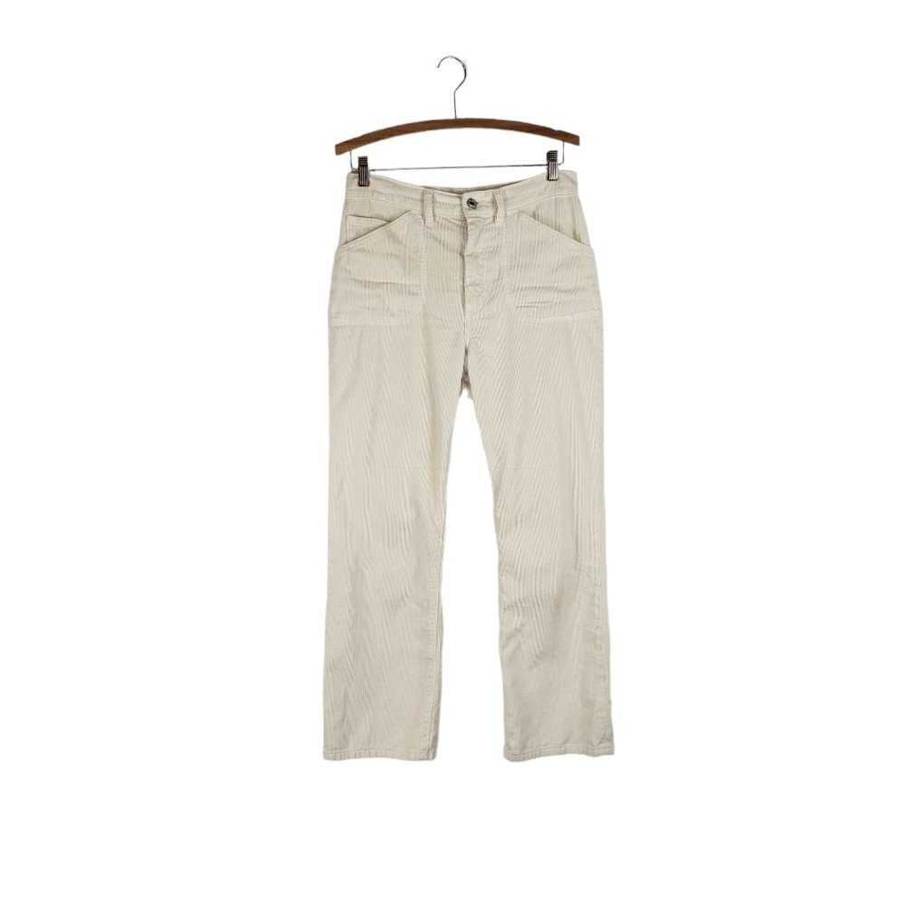 Re/Done 70s Loose Flare Pants Ivory Corduroy Redone Originals Womens 27